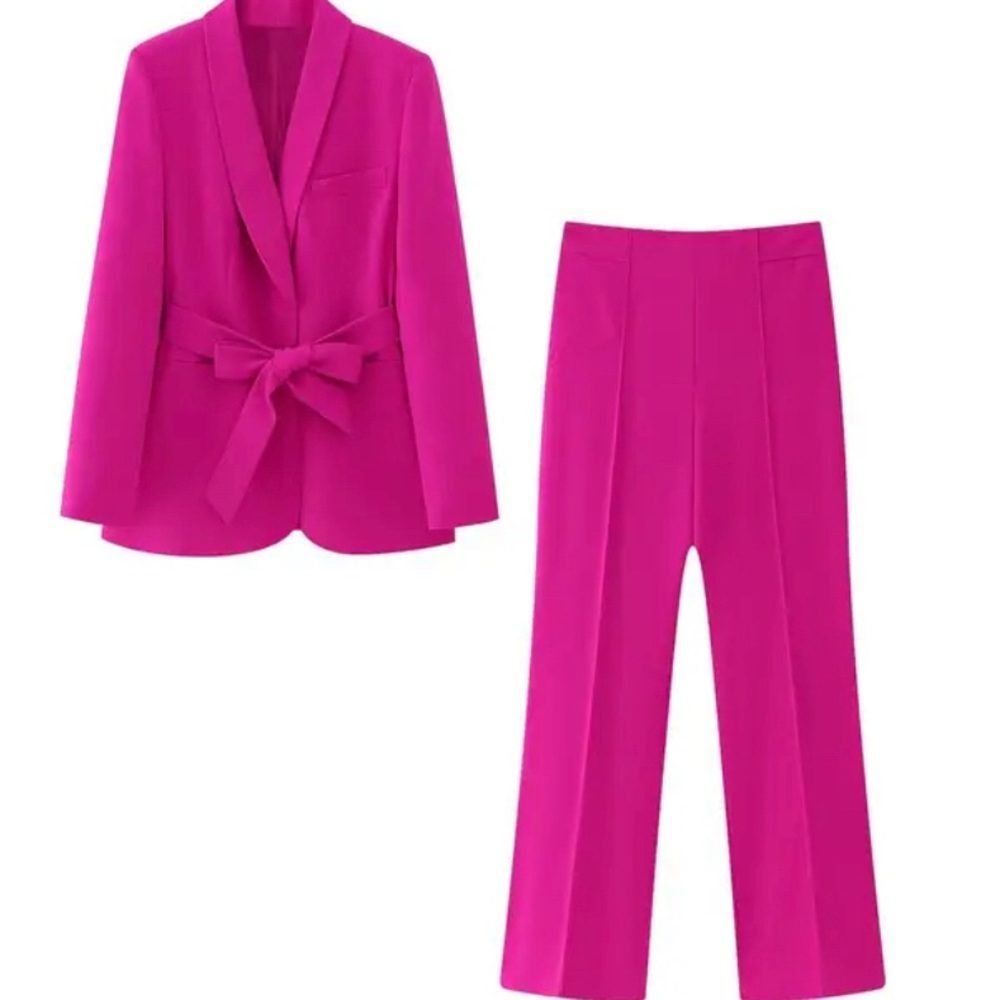 Fuschia hot pink blazer Pantsuit set